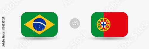 Brasilien gegen Portugal - Flaggen