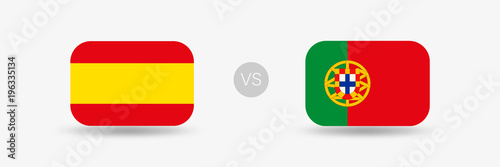 Spanien gegen Portugal - Flaggen