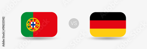 Portugal gegen Deutschland - Flaggen