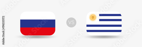 Russland gegen Uruguay - Flaggen