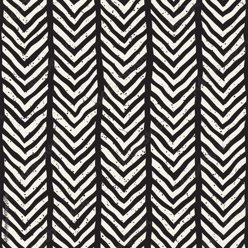 Simple ink geometric pattern. Monochrome black and white strokes background. Hand drawn texture for your design