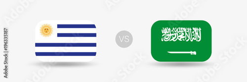 Uruguay gegen Saudi Arabien - Flaggen