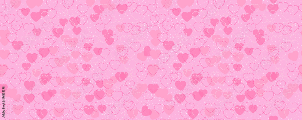 The pattern of red and pink hearts. Horizontally and vertically seamless background. Isolated. The pattern of red and pink hearts. Horizontally and vertically seamless background. Isolated.