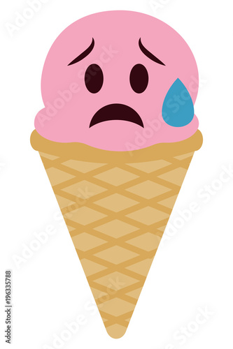 Eiscreme Emoji traurig
