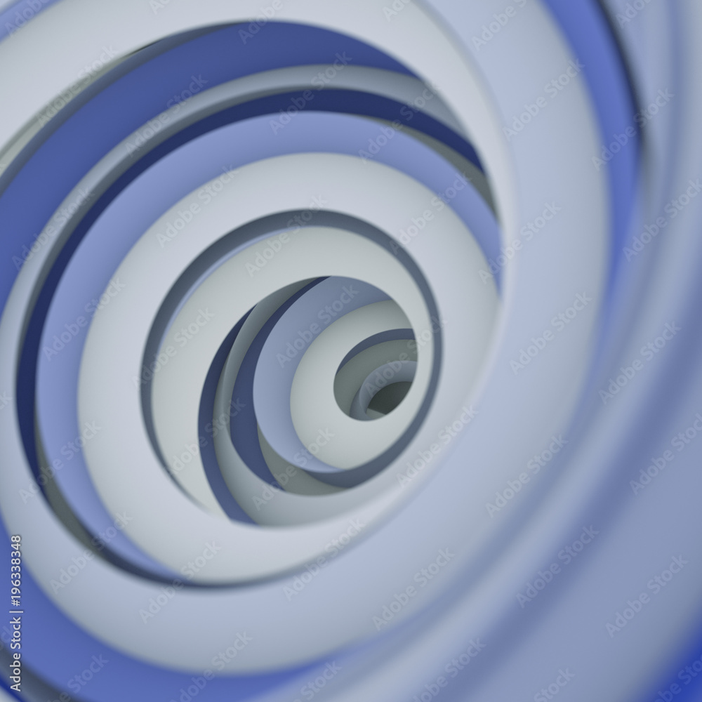 Twisted spiral shape abstract 3D render with DOF Stock Illustration ...