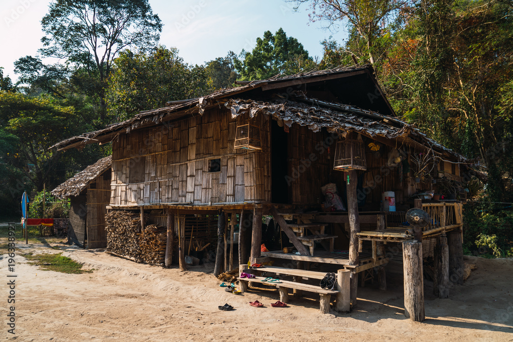 Traditional Asian houses in nature Traditional Asian houses in nature