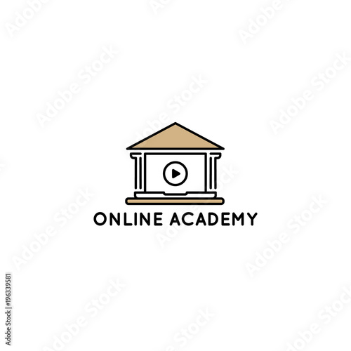 Vector logo design template. Online academy and education concept. 