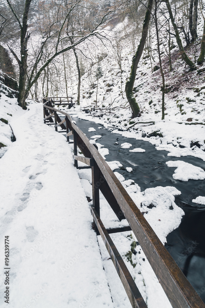 Winter landscape stream