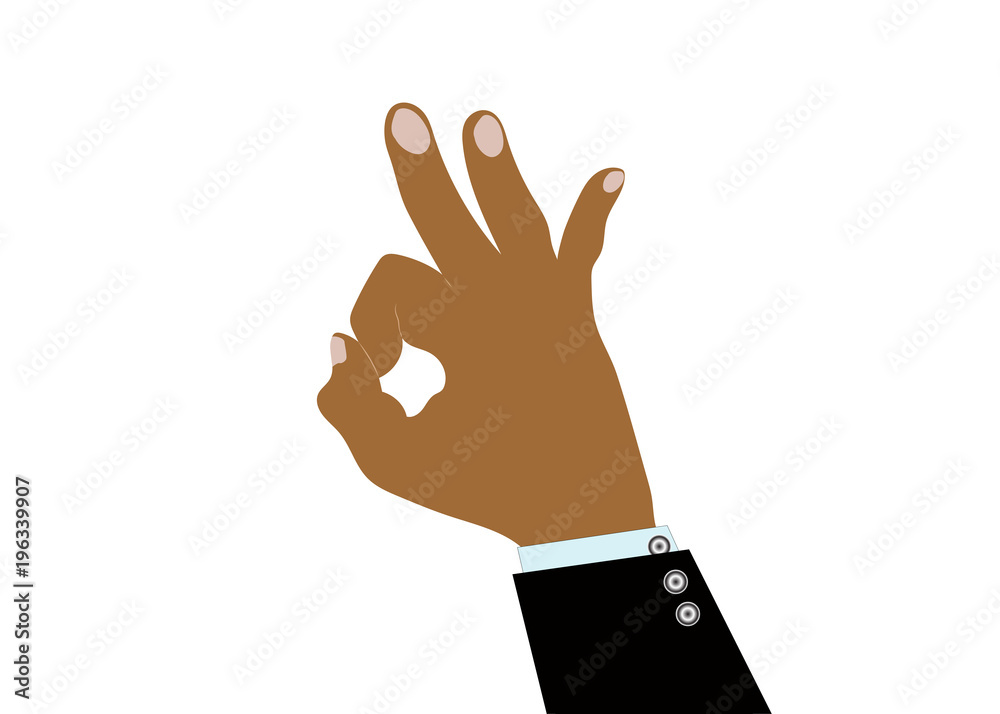 Obraz premium human hand showing ok fingers symbol vector illustration design 