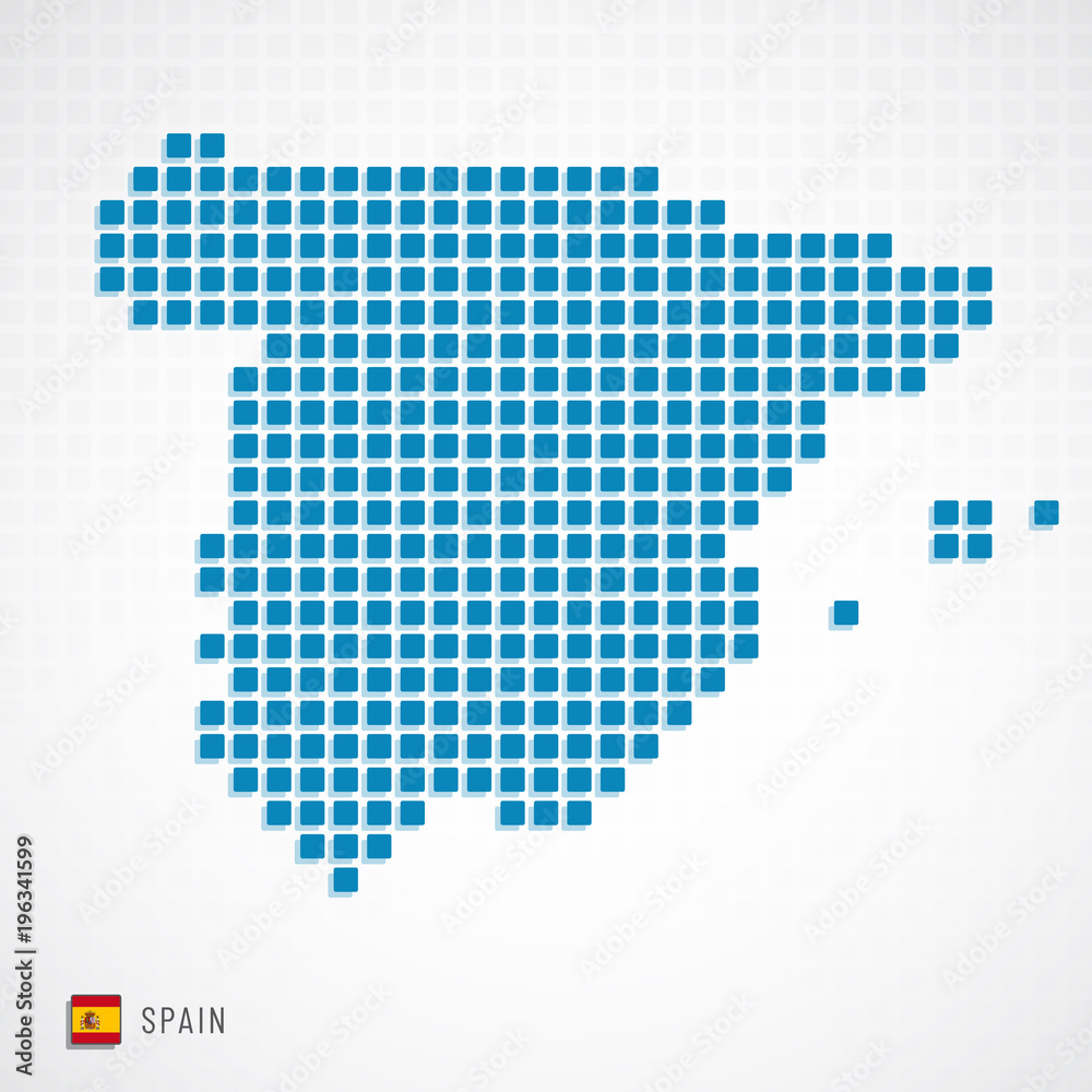 Spain map and flag icon