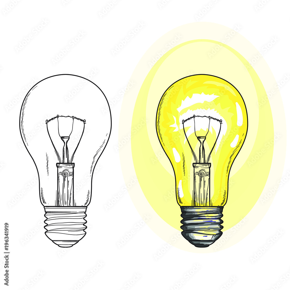 Vector in lamp. Line art style. Isolated on white background. Vector in lamp. Line art style. Isolated on white background.