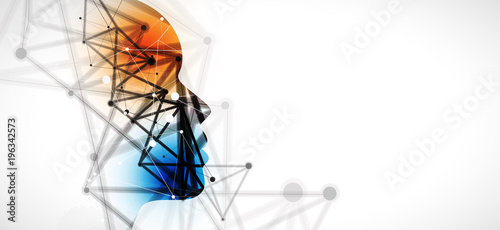 Artificial intelligence. Technology web background. Virtual concept