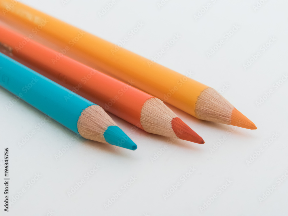 Three colored pencils
