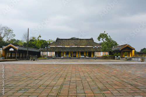 A building in Can Chanh Palace Courtyard in the Imperial City, Hue, Vietnam

