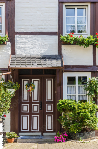 Door to a half timbered house in Soest