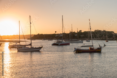 Harbor from Alvor at sunset in Portugal © anammarques