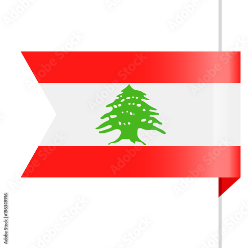 Lebanon Flag Vector Bookmark Icon