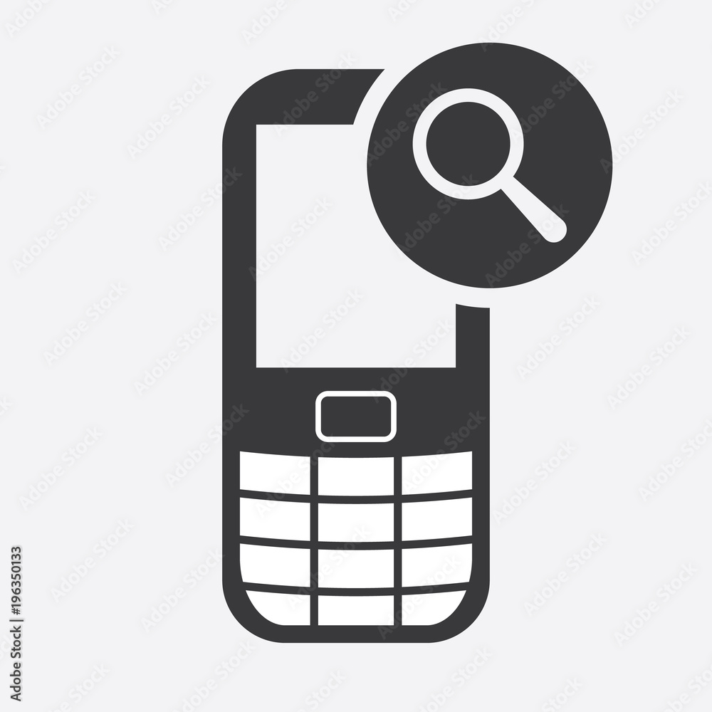 Fotografie Cell phone icon with research sign
