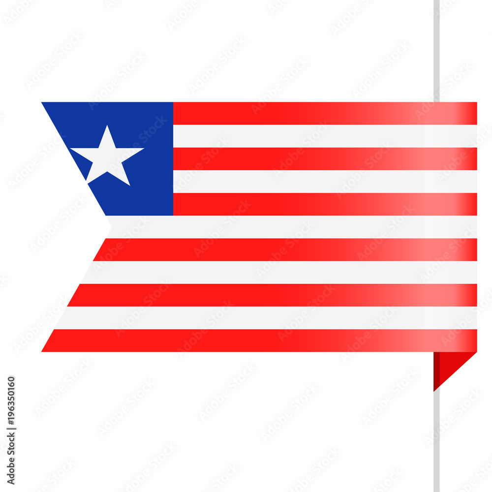 Liberia Flag Vector Bookmark Icon