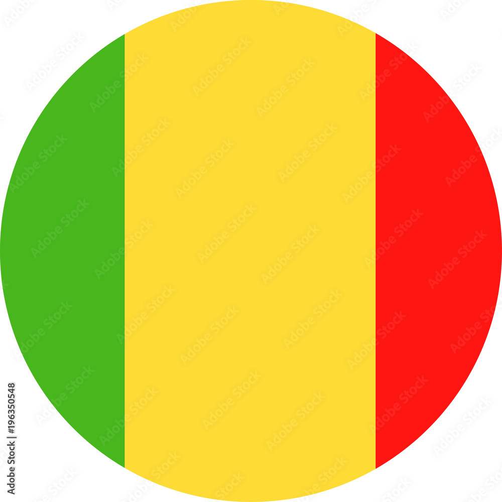 Fototapeta premium Mali Flag Vector Round Flat Icon
