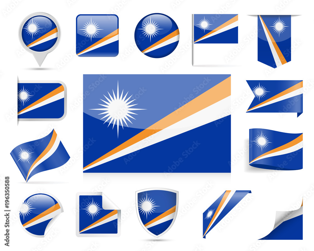 Marshall Islands Flag Vector Set Marshall Islands Flag Vector Set