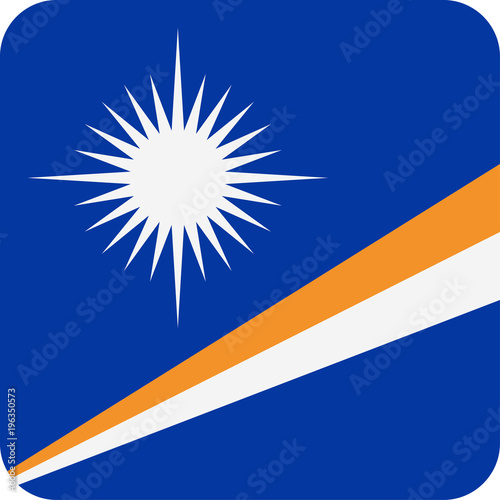 Marshall Islands Flag Vector Square Flat Icon