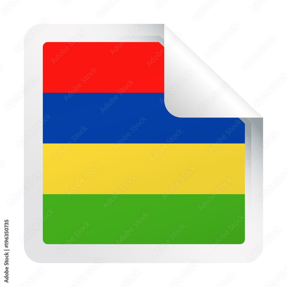 Mauritius Flag Vector Square Corner Paper Icon Mauritius Flag Vector Square Corner Paper Icon