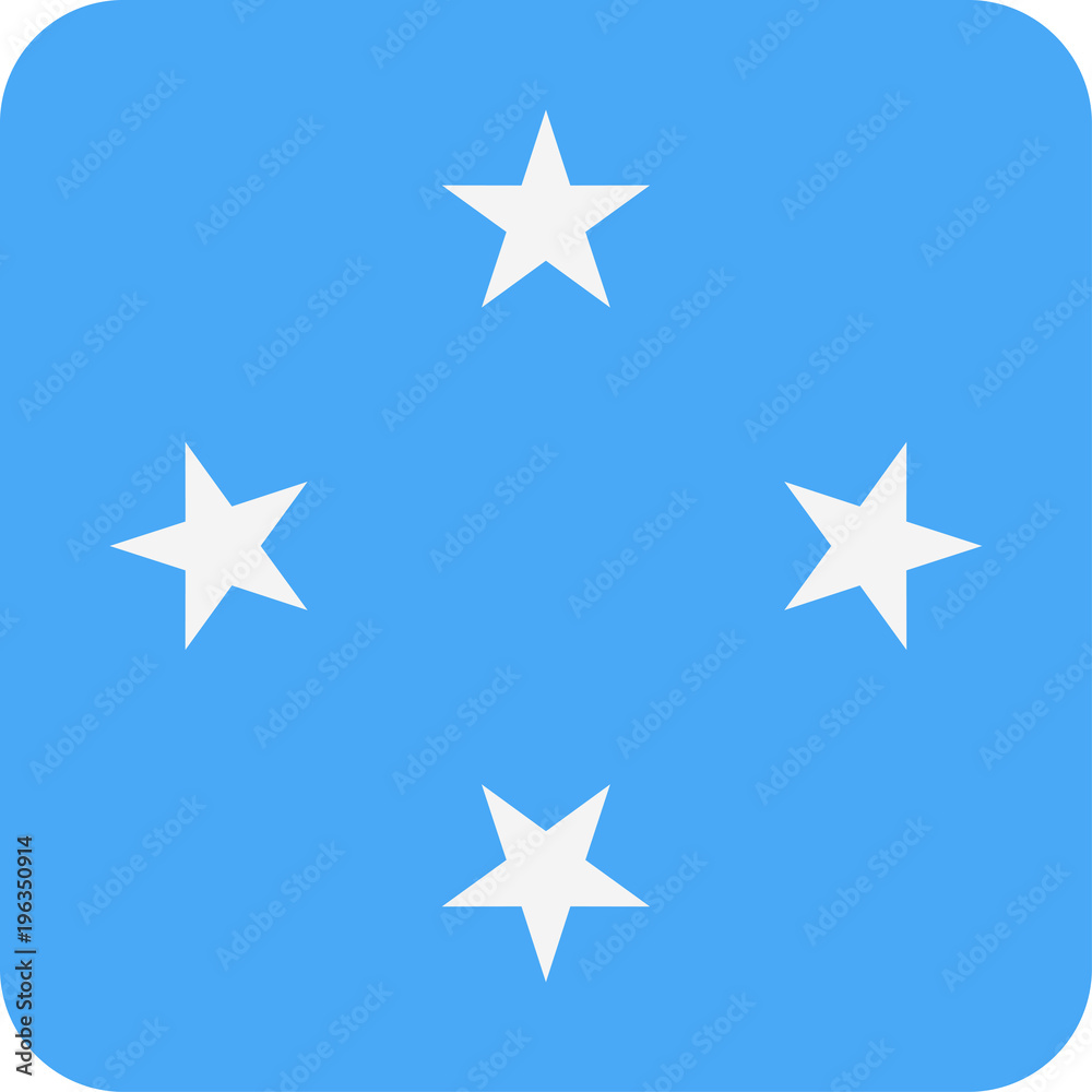 Micronesia Flag Vector Square Flat Icon Micronesia Flag Vector Square Flat Icon