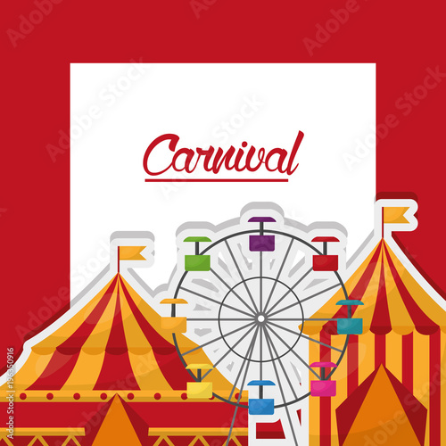 carnival fun fair tent festival vector illustration