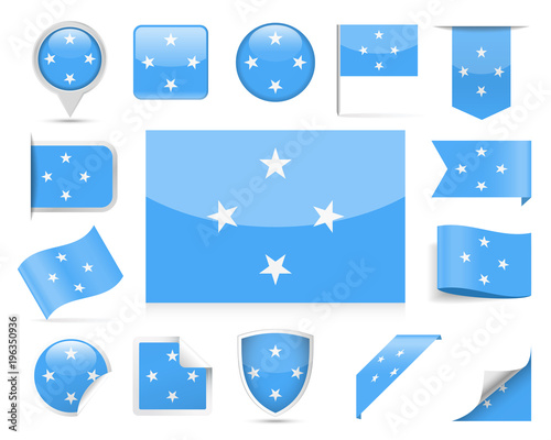 Micronesia Flag Vector Set