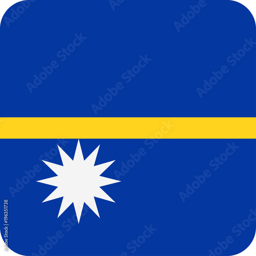 Nauru Flag Vector Square Flat Icon