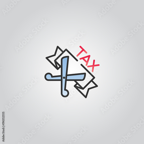 tax cut icon silhouette vector