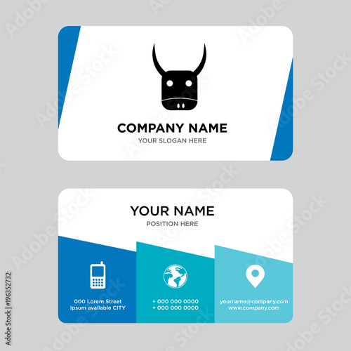yak business card design template, Visiting for your company, Modern Creative and Clean identity Card Vector Illustration