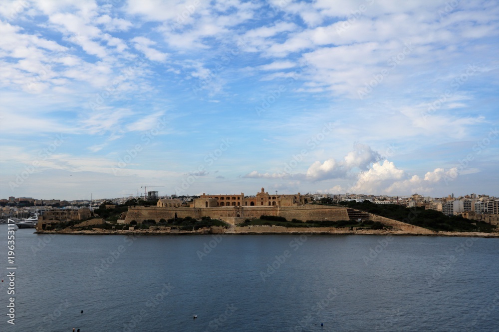 View to Fort St. Angelo in Valletta, Malta