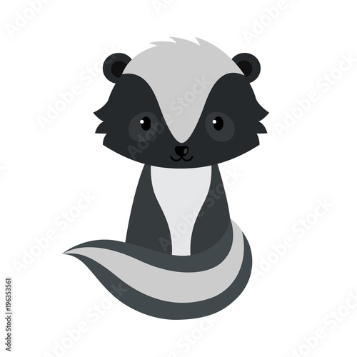 Adorable cartoon sitting skunk.