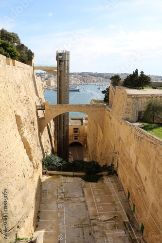 Old city wall of Valletta in Malta