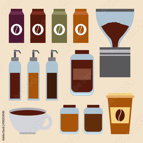 coffee set ingredients products sauces restaurant image
