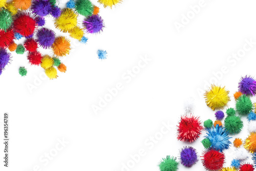Pom poms party colorful decoration card