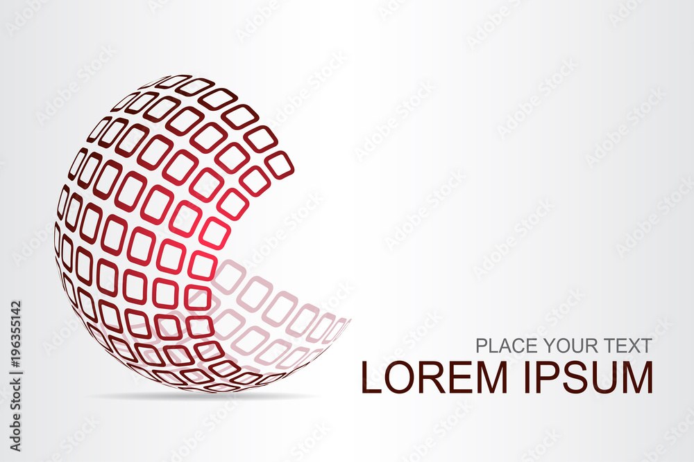 Logo stylized spherical surface with abstract shapes Logo stylized spherical surface with abstract shapes