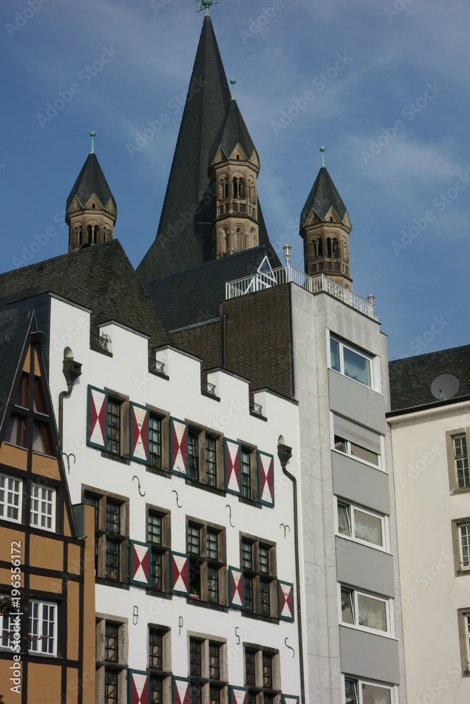Obraz premium Köln, Frankenwerft, Haus Delft, Altstadt,
