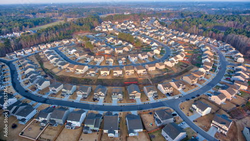Sunrise in suburban Durham North Carolina 