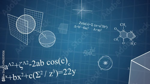 Scientific Motion Background on Blueprint, This animated backdrop was created in Adobe After Effects CC and is perfect for any science video.