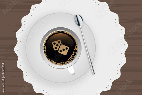 Kaffeetasse mit Untertasse - Würfel