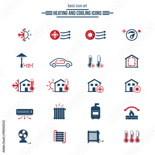 Heating and cooling systems icon set © madedee