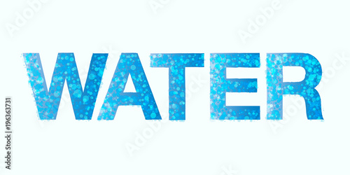 水色のカラー文字、背景デザインイメージ