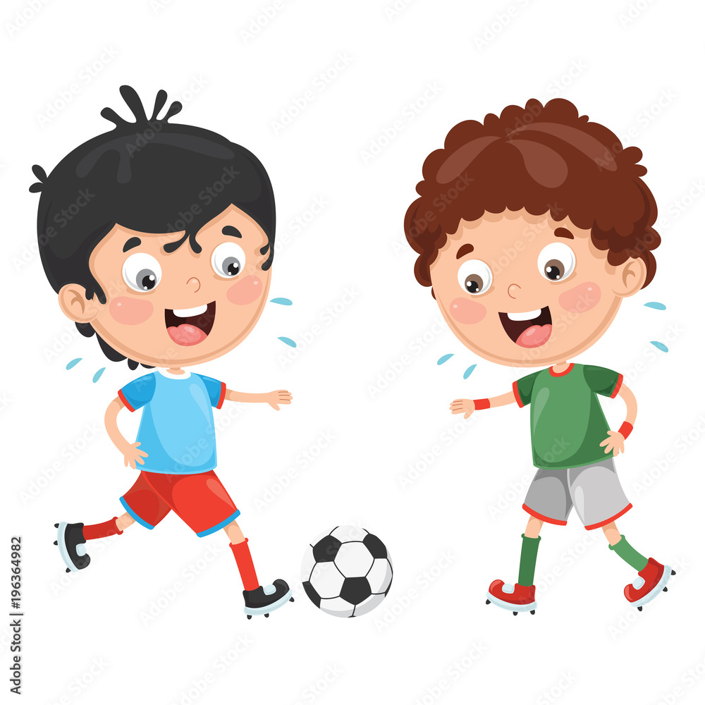 Vector Illustration Of Kid Playing Football Vector Illustration Of Kid Playing Football