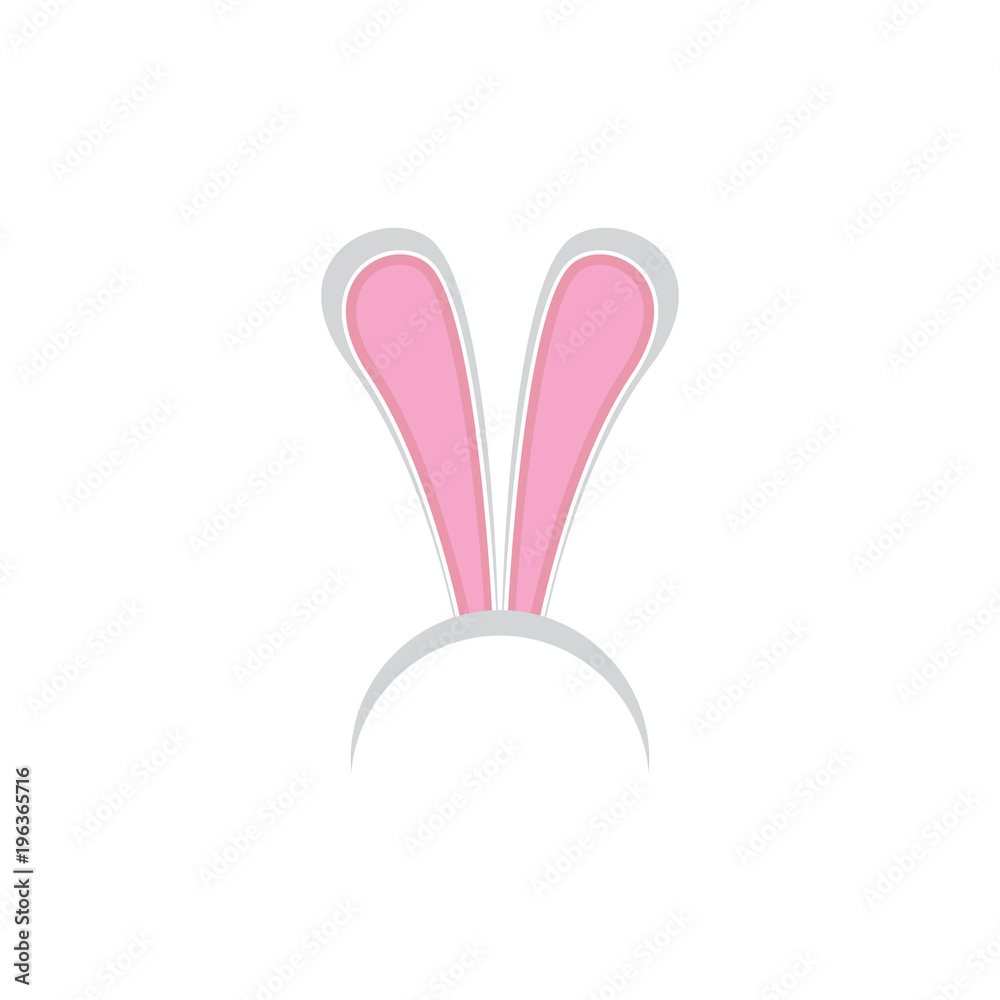 white easter bunny funky mask with rabbit ears isolated on white background. vector Kids easter party mask white easter bunny funky mask with rabbit ears isolated on white background. vector Kids easter party mask