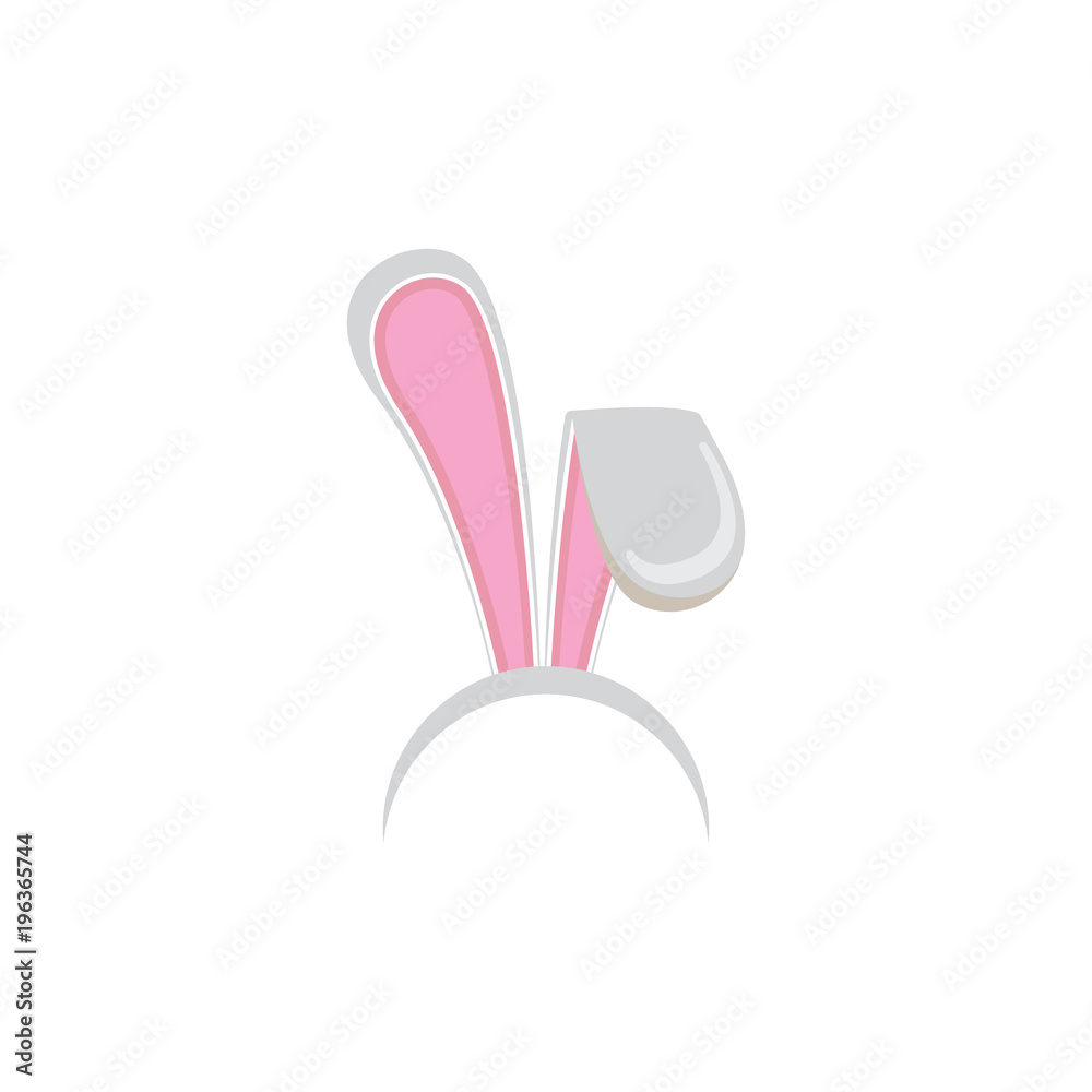 white easter bunny funky mask with rabbit ears isolated on white background. vector Kids easter party mask white easter bunny funky mask with rabbit ears isolated on white background. vector Kids easter party mask