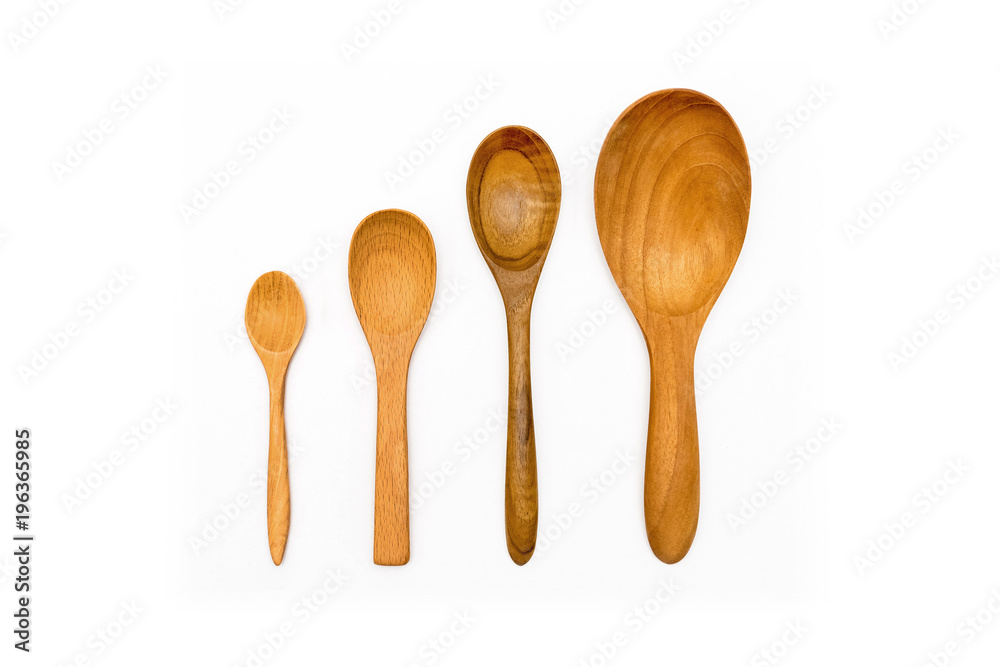 Set of wooden spoon isolated on white background. Set of wooden spoon isolated on white background.