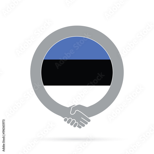 Estonia flag handshake icon. agreement, welcome, cooperation concept